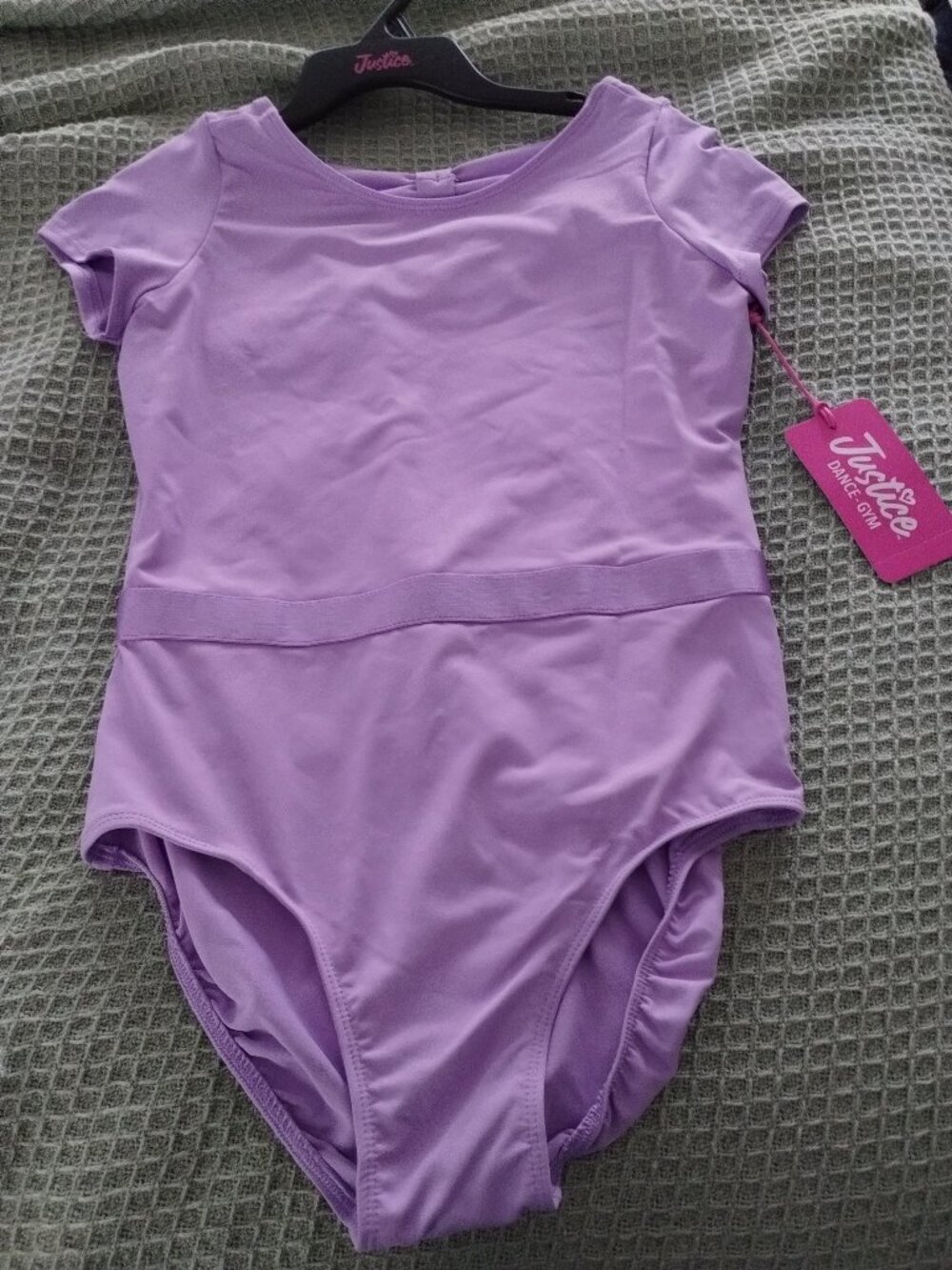 Justice Dance Gym purple dance leotard, size -XL